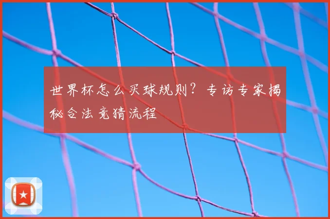 世界杯怎么买球规则？专访专家揭秘合法竞猜流程